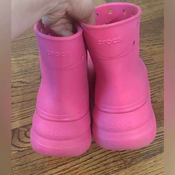 Crocs | Crush Rain Boots Mens 9‎ Womens 11 Pink Platform Heel - Picture 3 of 7